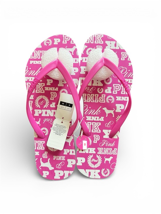 PINK Victoria's Secret Shoes - Victoria’s Secret PINK Logo Hot Pink Flip Flops Summer Size 9